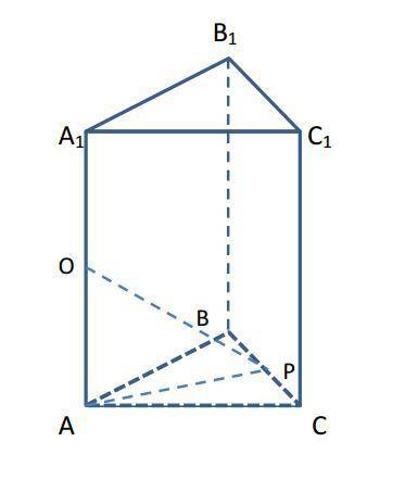 Вправильной треугольной призме авса1в1с1 боковое ребро в 2 раза больше ребра основания. точки о и р