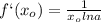 f`(x_o)= \frac{1}{x_olna}