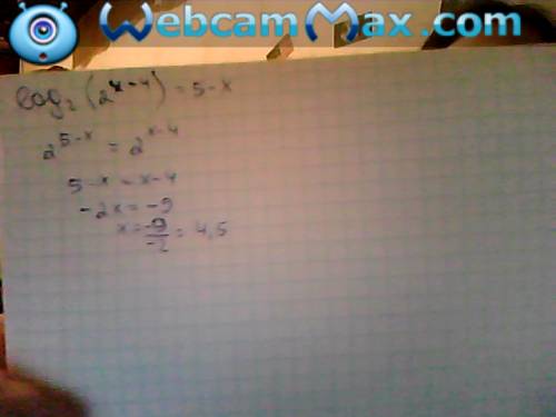Решите уравнение : log2 (2^x-4)=5-x