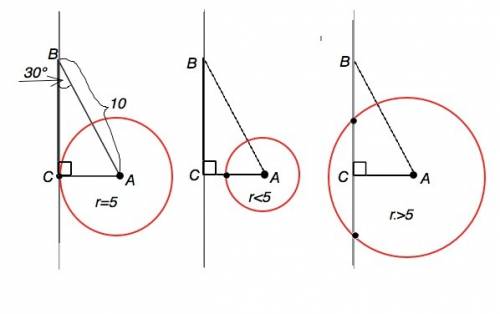 Впрямоугольном треугольнике авс с=90 градусов ав=10 см угол авс=30 градусов с центром в точке а пров