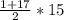 \frac{1+17}{2}*15