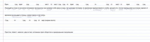 Нужен синтаксический разбор всего предложения: лежащий на ложе в грозовом полумраке прокуратор сам