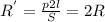 R^{'}= \frac{p2l}{S}=2R