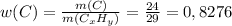 w(C)=\frac{m(C)}{m(C_xH_y)}=\frac{24}{29}=0,8276