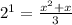 2^{1} = \frac{ x^{2} +x}{3}