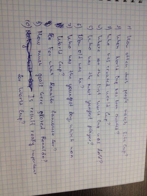 Составить 10 вопросов к тексту с переводом, заранее . мировой кубок фифа каждые 4 года, миллиарды зр