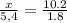 \frac{x}{5,4}= \frac{10.2}{1.8}