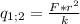 q_{1;2} = \frac{F * r^2}{k}