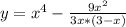 y=x^4- \frac{9x^2}{3x*(3-x)}