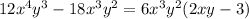 12x^4y^3-18x^3yв=6x^3y^2(2xy-3)