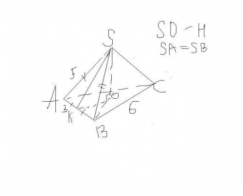 Сторона основи правильної трикутної піраміди дорівнює 6 см а бічне ребро 5 см знайти бічну поверхню