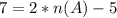 7=2*n(A)-5