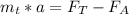 m_t*a=F_T-F_A