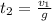 t_{2}= \frac{ v_{1} }{g}