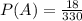 P(A)= \frac{18}{330}