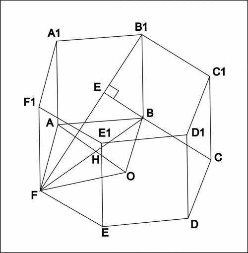 Вправильной шестиугольной призме abcdefa1b1c1d1e1f1 все рёбра равны 1. найдите расстояние от точки b