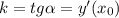 k=tg \alpha =y'(x_0)