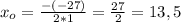 x_o=\frac{-(-27)}{2*1}=\frac{27}2=13,5