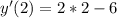 y'(2)=2*2-6