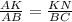 \frac{AK}{AB} = \frac{KN}{BC}