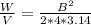 \frac{W}{V} = \frac{B^2}{2*4*3.14}