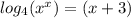 log_4(x^x)=(x+3)