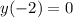 y(-2)=0