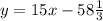 y=15x-58 \frac{1}{3}