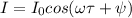 I = I_0 cos(\omega \tau + \psi)