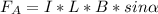 F_A = I * L * B * sin \alpha