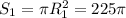 S_1= \pi R_1^2=225 \pi