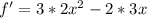 f'=3*2x^2-2*3x