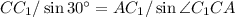 CC_1/\sin30^\circ=AC_1/\sin\angle C_1CA