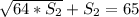 \sqrt{64*S_2}+S_2 =65