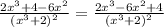 \frac{2x^3+4-6x^2}{(x^3+2)^2}= \frac{2x^3-6x^2+4}{(x^3+2)^2}