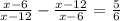 \frac{x-6}{x-12} - \frac{x-12}{x-6} = \frac{5}{6}