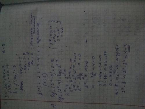 1)дана функция y= - 2x2+7x-4. найдите координаты точки её графика, в которой угловой коэффициент кас