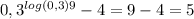 0,3 ^{log(0,3)9}-4 =9-4=5