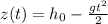 z(t)=h_{0}- \frac{gt^2}{2}