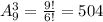 A_9^3= \frac{9!}{6!}= 504