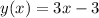 y(x)=3x-3