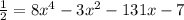 н=8x^4-3x^2-131x-7