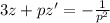 3z + pz' = -\frac{1}{p^2}