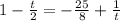 1 - \frac{t}{2} = - \frac{25}{8} + \frac{1}{t}