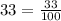 33= \frac{33}{100}