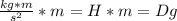 \frac{kg*m}{ s^{2} } *m=H*m=Dg