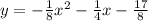 y=-\frac{1}{8}x^2-\frac{1}{4}x-\frac{17}{8}