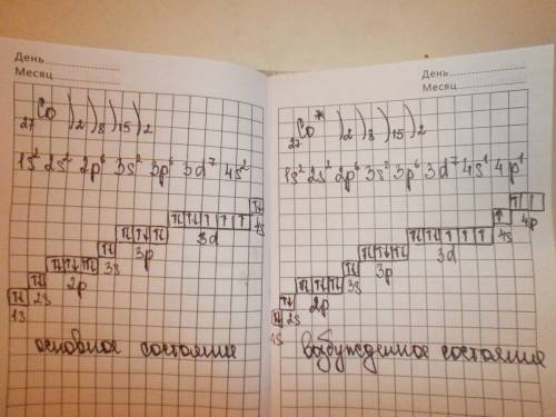 Электронно-графическую формулу элемента № 27 в нормальном и максимально-возбужденном состоянии.