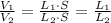 \frac{V_1}{V_2}= \frac{L_1 \cdot S}{L_2 \cdot S} = \frac{L_1 }{L_2}