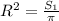 R^2= \frac{S_1}{ \pi }